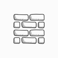 Obraz premium Brickwall sketch icon.