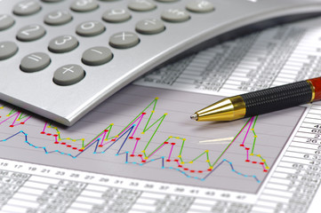 finance with chart of stock market