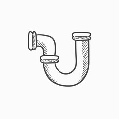 Water pipeline sketch icon.