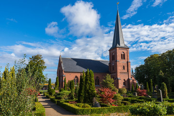 Fototapeta na wymiar Catholic Church and Cemetery in Dragor, Denmark
