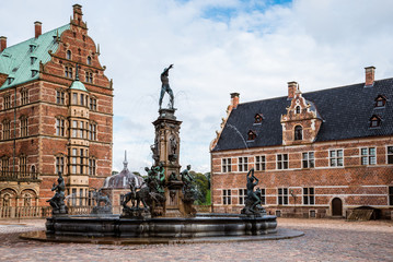 Frederiksborg Castle and Neptune Fountain Square