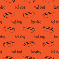 Hot Dogs Seamless Pattern