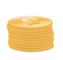 Realistic stack of coins. Vector illustration. Ready for your design.