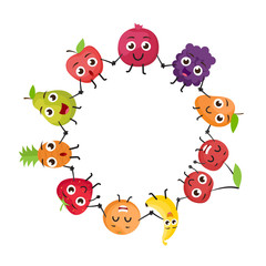 Naklejka premium cartoon fruits characters 