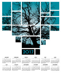 A 2017 tree and nature calendar for print or web use 