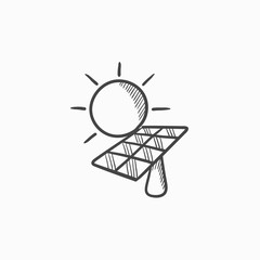 Solar energy sketch icon.