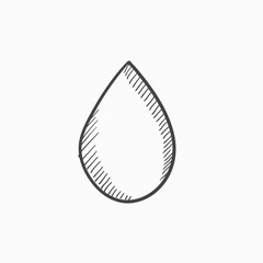 Water drop sketch icon.