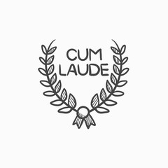 Laurel wreath sketch icon.