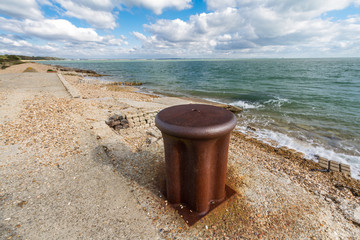 Old bollard for ship.