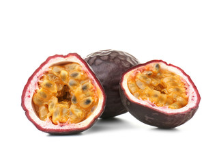 Passionfruits, isolated on white