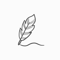 Feather sketch icon.