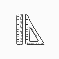 Rulers sketch icon.