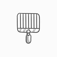 Empty barbecue grill grate sketch icon.
