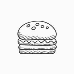 Hamburger sketch icon.