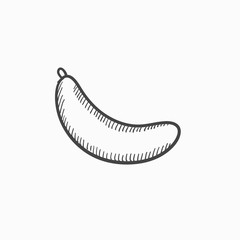 Banana sketch icon.