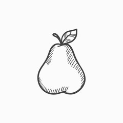 Pear sketch icon.