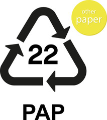 PAP other paper recycling code - obrazy, fototapety, plakaty