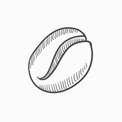 Coffee bean sketch icon.