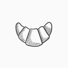 Croissant sketch icon.