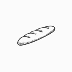 Baguette sketch icon.