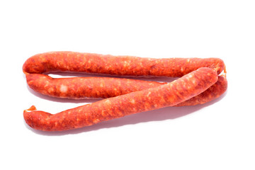 Sausages isolated on white