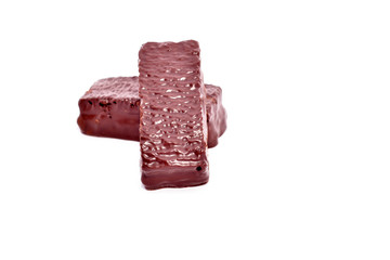 Chocolate cake isolated on white