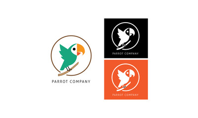 Obraz premium Vector logo parrot company