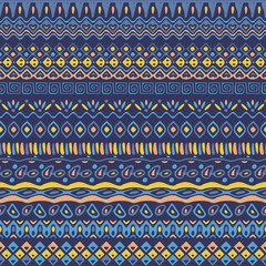 Vector african style pattern with tribal motifs. Elegant ornament with geometric hand drawn decorative stripes for prints, fabrics, backgrounds