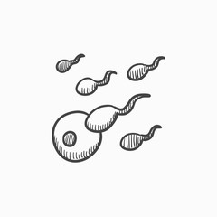 Fertilization sketch icon.
