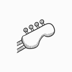 Head of the guitar sketch icon.