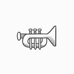 Trumpet sketch icon.