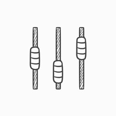 Sound mixer console sketch icon.