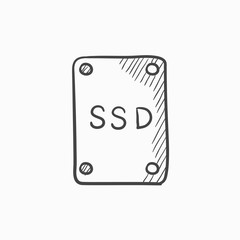 Solid state drive sketch icon.