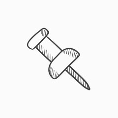 Pushpin sketch icon.