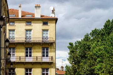 Old buildings on the street of Nancy, France