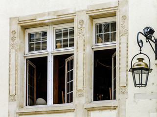 Windows of old centrel in Nancy, France