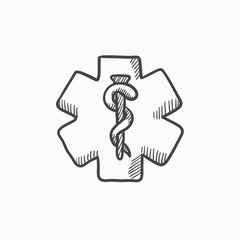 Medical symbol sketch icon.