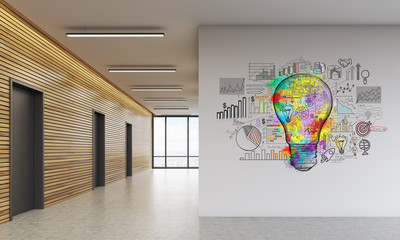 Light bulb poster in lobby
