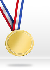 Gold Medal Illustration. Shiny Medal for Awarding ceremony concept 

