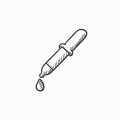 Pipette sketch icon.