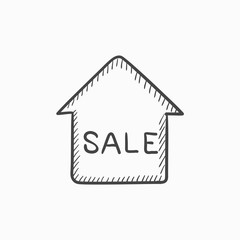 House for sale sketch icon.