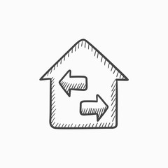 Property resale sketch icon.