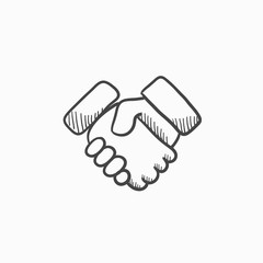 Handshake sketch icon.