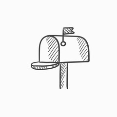 Mail box sketch icon.