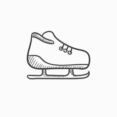 Skate sketch icon.