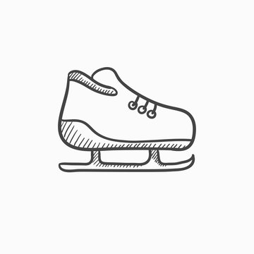 Skate sketch icon.