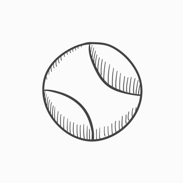 Tennis ball sketch icon.