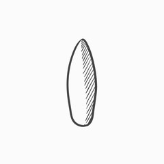 Surfboard sketch icon.