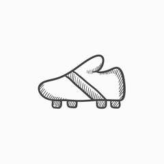 Football boot sketch icon.