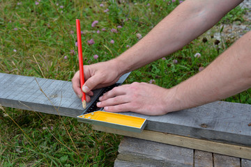 Marking wooden board for cutting